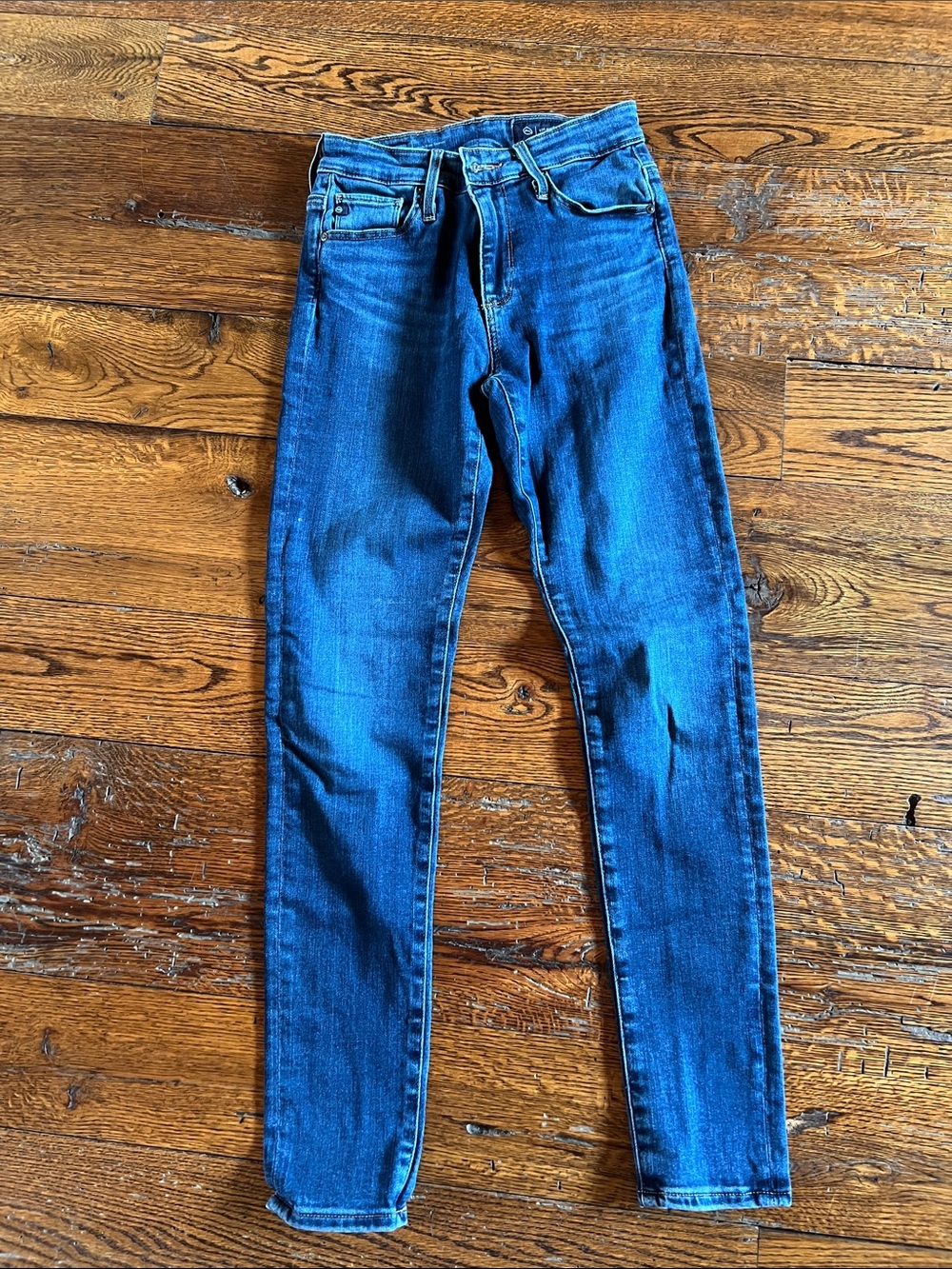 Ag Adriano Goldschmied Slim High-Rise Skinny Jeans in Dark Blue Wash